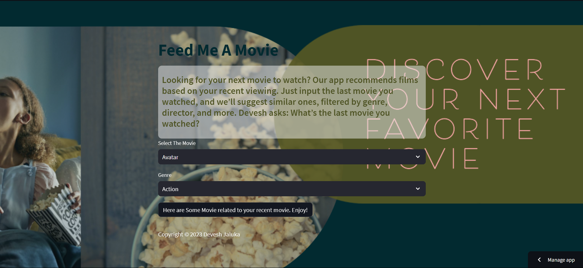 Feed Me A Movie: Movie Recommendation System